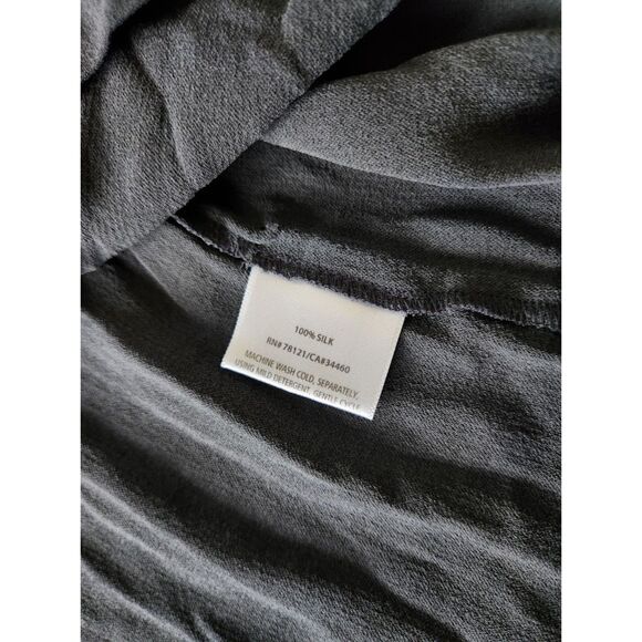 Eileen Fisher 100% Silk Scoop Neck Sleeveless Top - Charcoal Gray | Size M - Picture 5 of 8